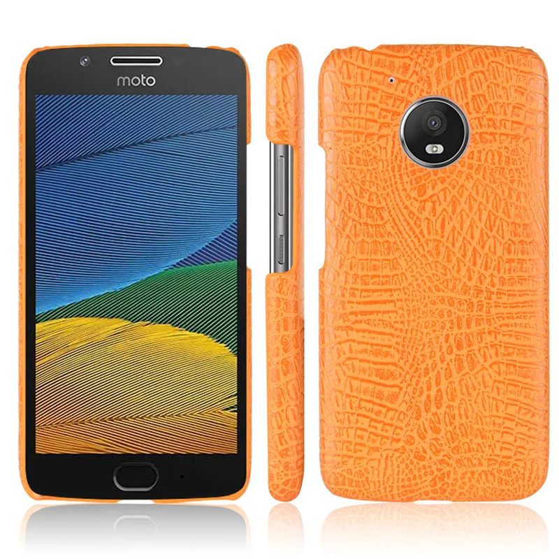 Orange Для Motorola Moto G5 чехол для Moto G5 G 5 Жесткий из искусственной кожи задняя крышка чехол для телефона для Moto G5 MotoG5 XT1671 XT1672 XT1676 XT1677 чехол - Цвет: Orange