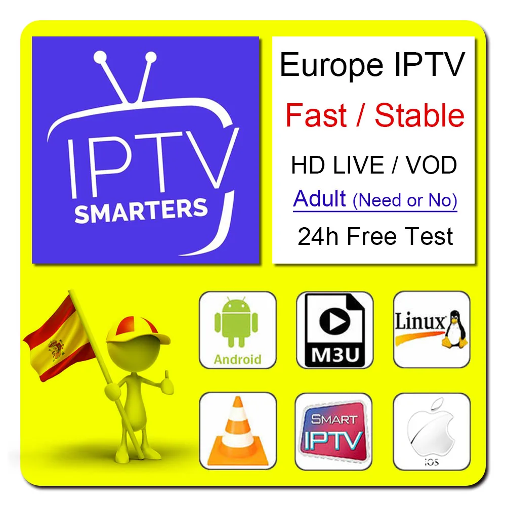 

Europe Arab Spain IPTV m3u subscribe 7000 live broadcast 5300 vod Germany Italy Canada Turkey smart Android TV box IPTV