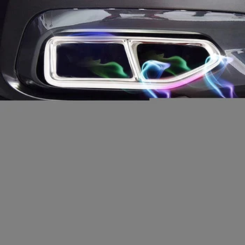 

2pcs Stainless Steel Exhaust Pipe End Tip Cover Trim Accessories Silver Fit for BMW 7 Series G11 G12 2019 2020