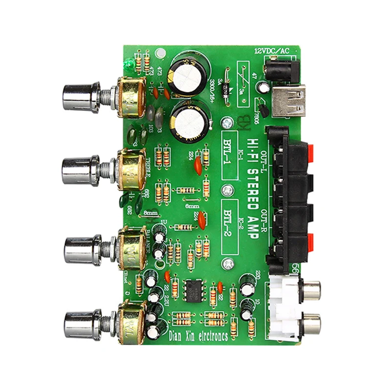 

TDA7056 Audio Amplifier Board 2*25W 2.0 Channel Stereo Digital Audio DIY Amplifiers USB Charging DC 12V-15V For Car Home Theater