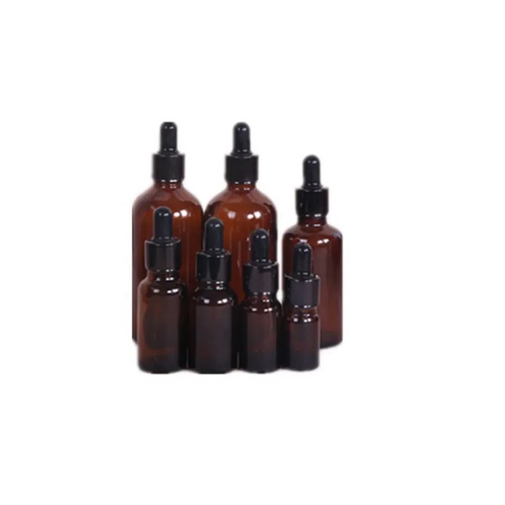 Hot Sale 5 -100ml Amber Pink Glass Dropper Bottle Jars Vials With Pipette For Cosmetic Perfume Essential Oil Bottles
