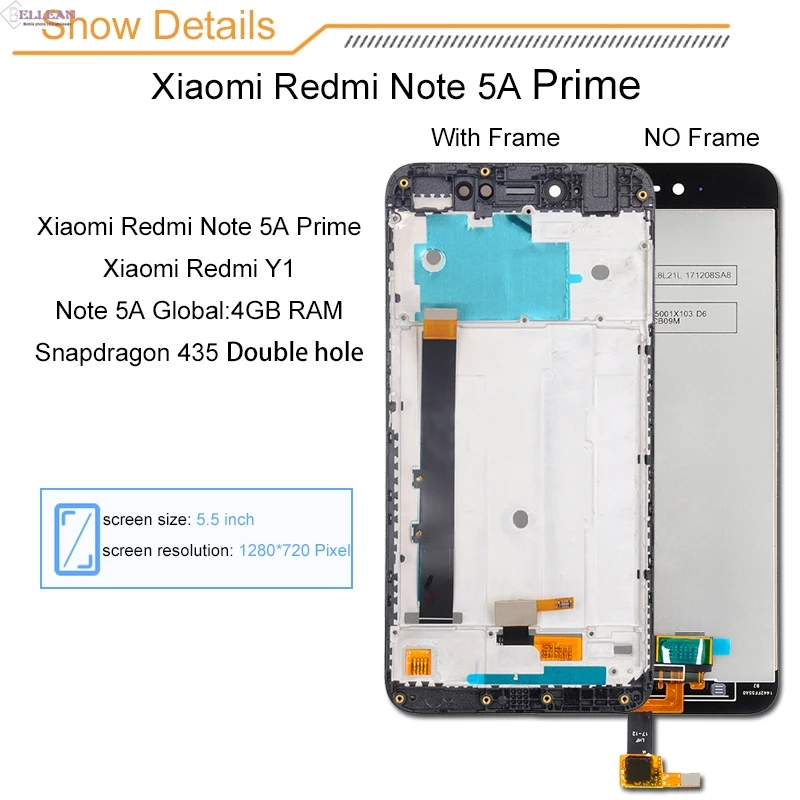 Dinamico Y1 Lite lcd для Xiaomi Redmi Примечание 5A Prime display Y1 lcd с кодирующий преобразователь сенсорного экрана в сборе Note 5A display+ Frame