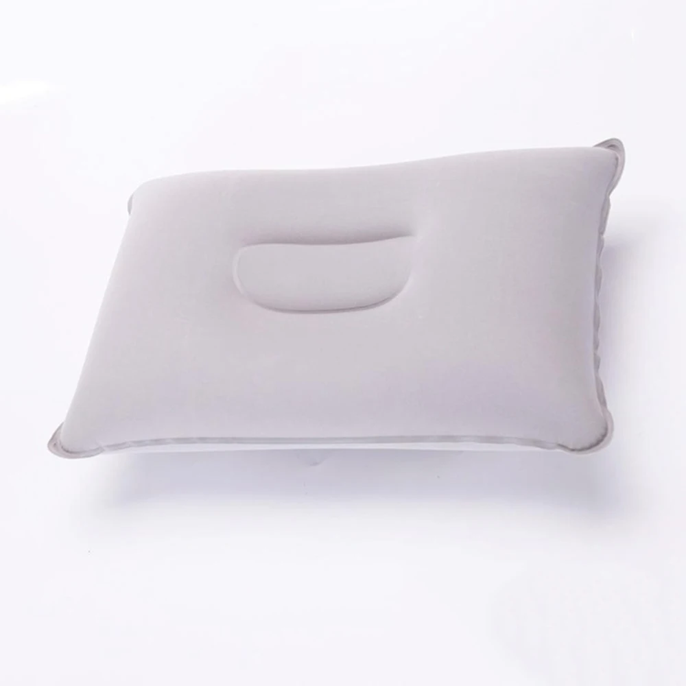 Мини надувная воздушная подушка портативная кровать однотонная Удобная флокированная подушка для кемпинга путешествия Туризм Самолет Отель Отдых для сна
