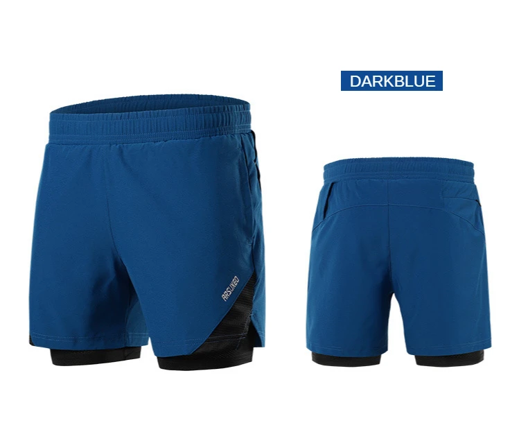 Arsuxeo-shorts de corrida masculino, 8 cores, 2
