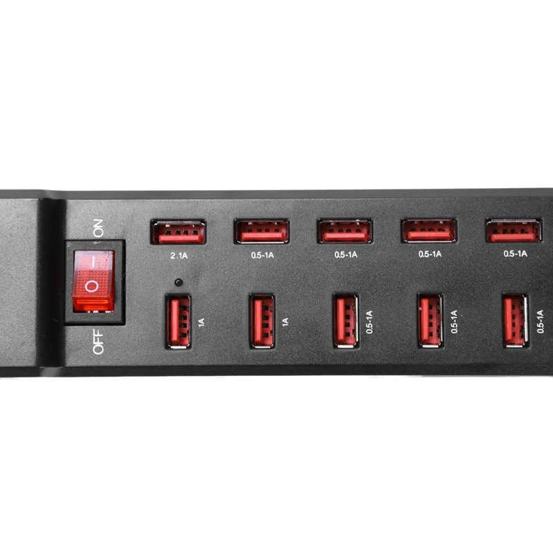 Мульти 10 портов Ac-usb-хаб, адаптер для быстрой полосы питания, настенное дорожное настольное зарядное устройство, зарядная станция для Iphone, samsung, Htc, Tabl
