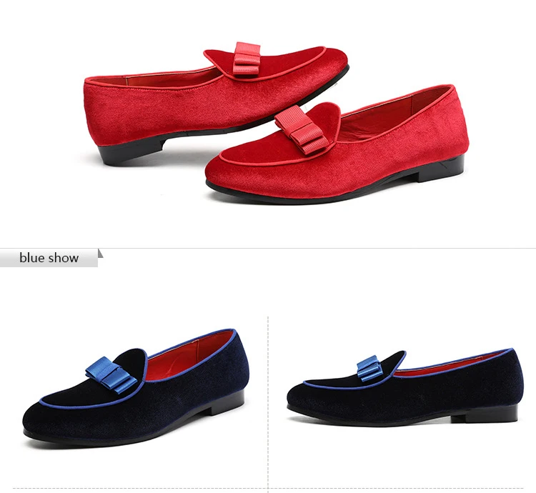 Модная мужская обувь; замшевые лоферы; Цвет черный, красный, синий; Мокасины с бантом; Лоферы без застежки; Мужская обувь для вождения