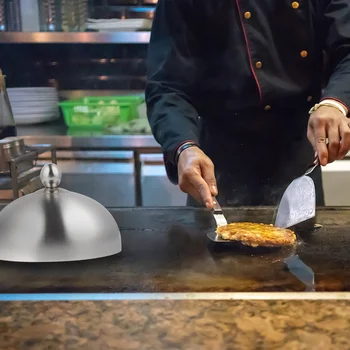 

1pc Stainless Steel Steak Cover Dome Dish Lid Anti Oil Splashing Food Cover