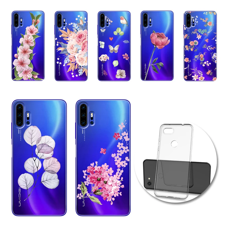 Мягкий чехол из ТПУ с цветами и листьями для телефона UMIDIGI X F2 A5 Pro Power 3