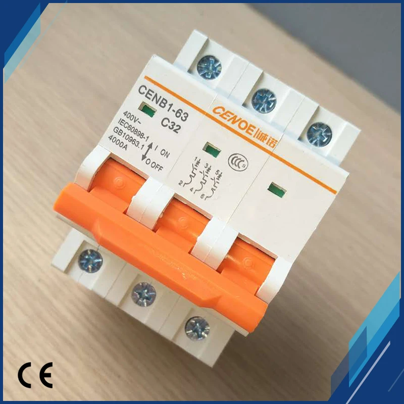 3P MCB мини автоматический выключатель 415VAC 10A 16A 20A 25A 32A 40A 50A 63A функция главного