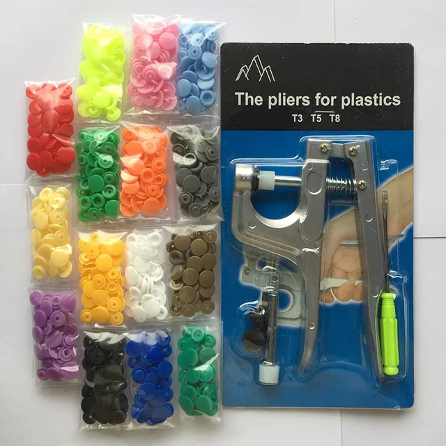 plier and 150 mix 37) крепежные плоскогубцы KAM кнопка+ 150 Набор T5 смешанные пластиковые кнопки из смолы 12 мм Нажмите кнопку гвоздики ткань нажмите машинное шитье инструменты - Цвет: plier and 150 mix