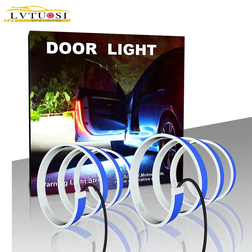 

LVTUSI Car Door LED Light Car Styling Strobe Warning Streamer Light Safety for Night Colorful Strip Light Accessory 12V DC