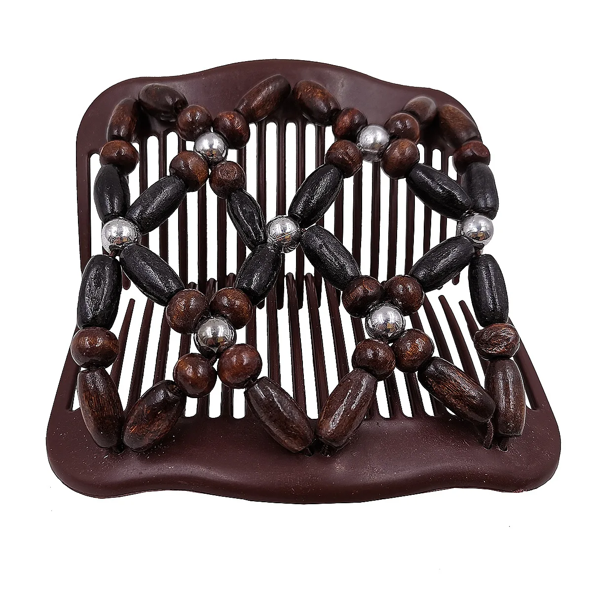 Vintage Magic Hair Comb Women Elastic Beads Hair Accessories Bun Holder Hair Clips Claw Comb-Stay Stretchy Headwear Hair Styling small hair clips