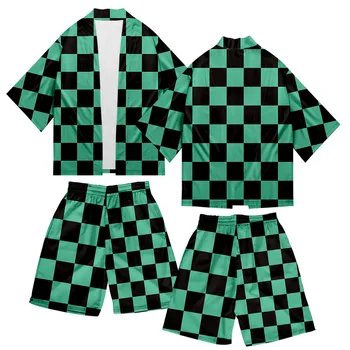 

Demon Slayer: Kimetsu no Yaiba Cosplay Costume Kimono Kamado Nezuko Tomioka Giyuu Jackets Men Tops Pants Shorts Suits Halloween