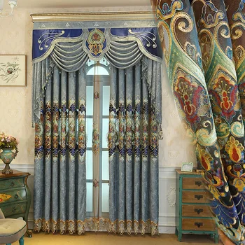 

FYFUYOUFY High shade custom European style jacquard Blackout curtains for Living Room Windows High quality curtains for Bedroom