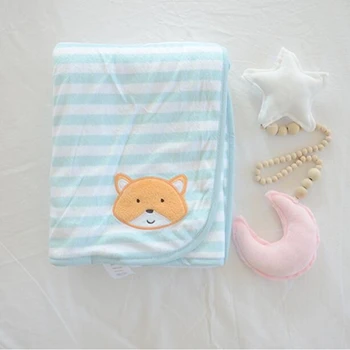 

Blue Striped Newborn Swaddle Infant Crib Quilt Kids Blanket Stroller Wrap For Baby Children Bedding Blankets Cobertor Manta Bebe