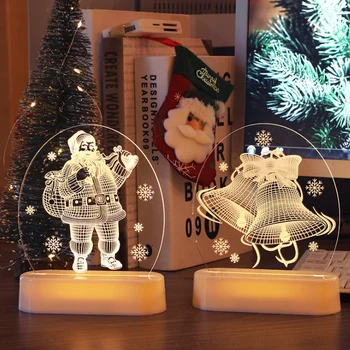 

Christmas Night Ornaments Santa Claus Acrylic Night Lamp Christmas Xmas Decorations For Home Decoration Christmas Party 2021