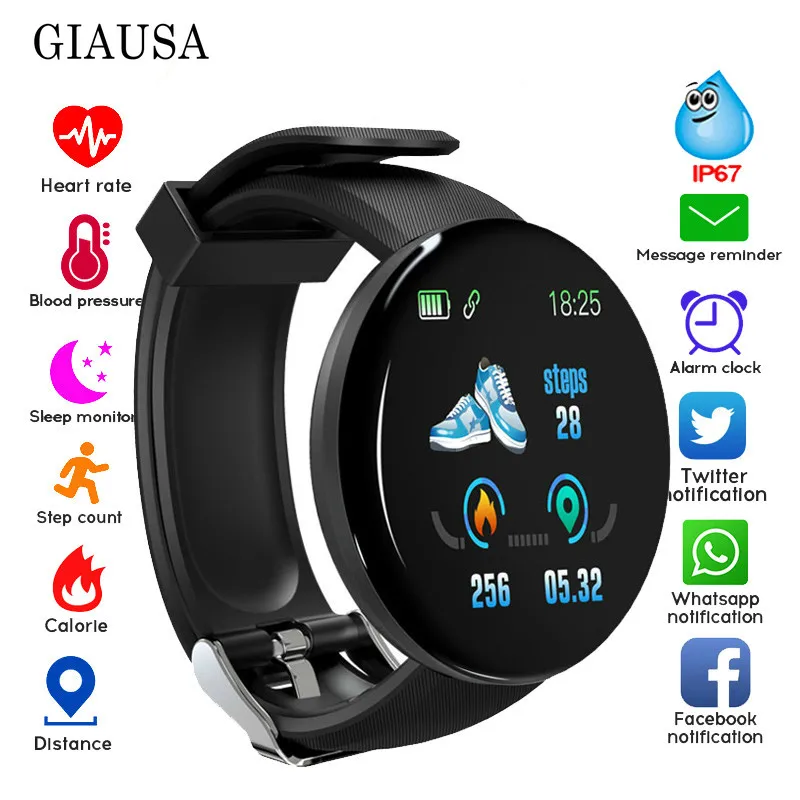

2019 Bluetooth Smart Watch Men Blood Pressure Round Smartwatch Women Watch Waterproof Sport Tracker WhatsApp For Android Ios Q1