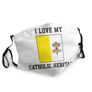 

Catholic Heritage Flag Unisex Reusable Face Mask Printed Dustproof Mask Protection Cover Respirator Mouth Muffle
