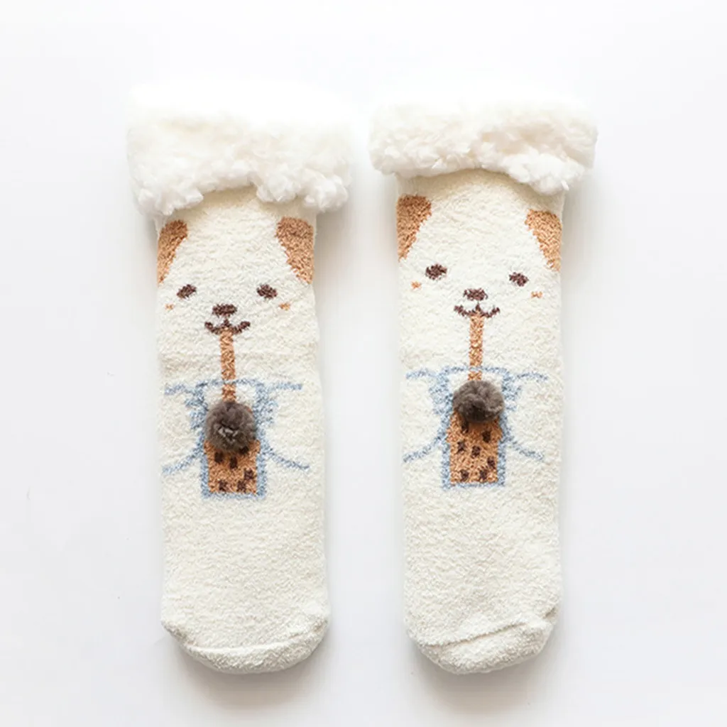 Костюм для детей 3-10 лет, зимние носки, Рождественский олень Санты для маленьких мальчиков и девочек, Нескользящие вязаные теплые носки, носки для детей@ 40