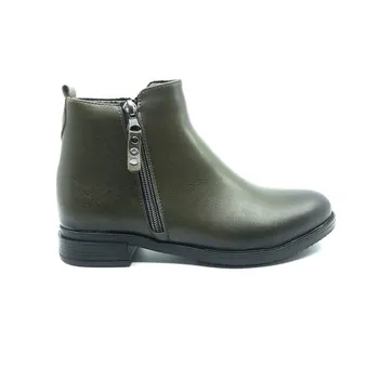 

Women's Winter Short Heel Zipper Closure Boots Skin Khaki PLA54