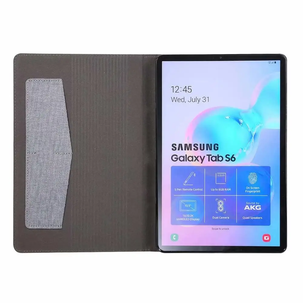 Для Samsung Galaxy Tab S6 10,5 дюймов T860 Чехлы для планшетов для Tab S6 10,5 ''SM-T860 SM-T865 откидная подставка Мягкий защитный чехол