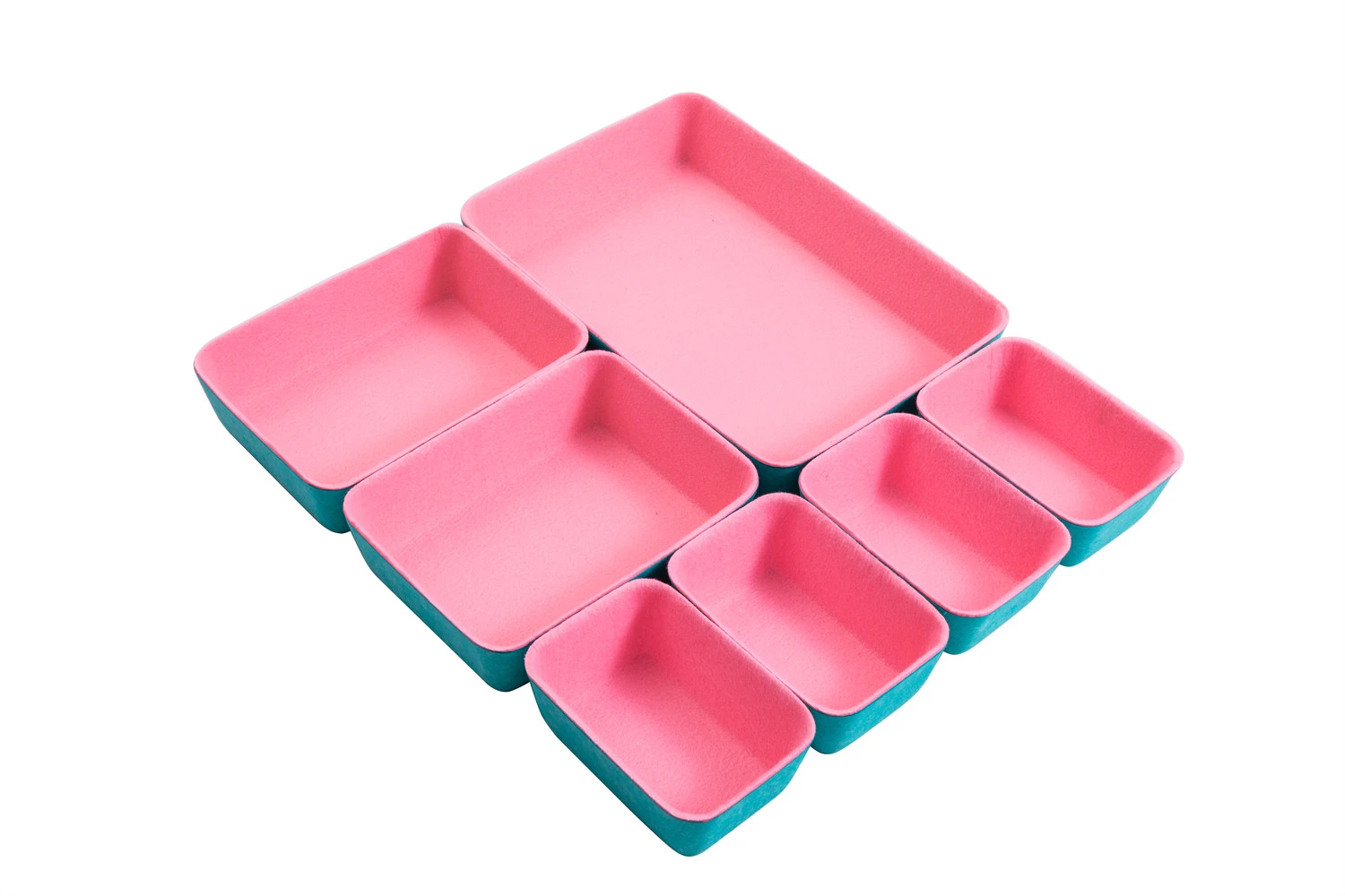 7pcs/set Drawer Organizers Bins Felt Storage Bin Office Organizer