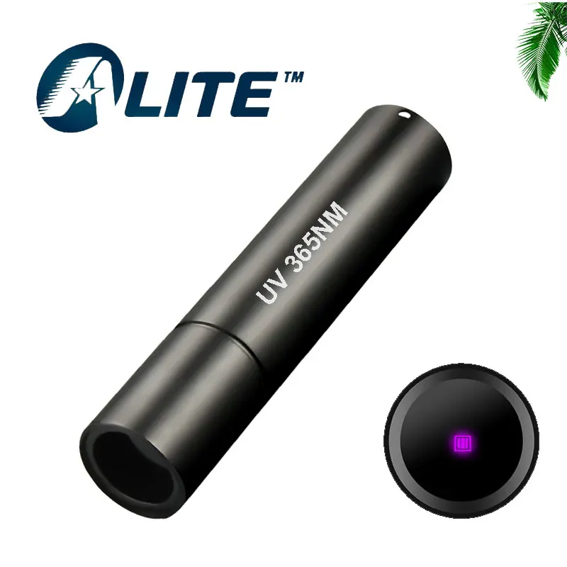 

TWMT 3W LED Flashlight USB Rechargeable Blacklight Lanterna 365nm Ultraviolet Light Torch Built-in 18650 Battery