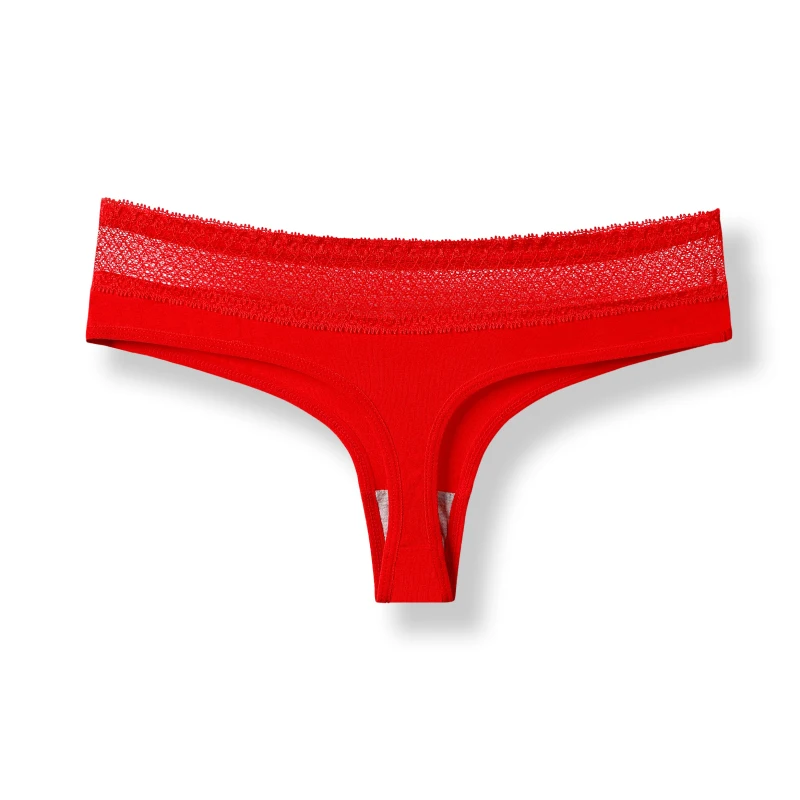 Сексуальные женские стринги хлопковые дышащие стринги модные талии полые Дизайн T-back Твердые низкой талии женское нижнее белье 15 - Цвет: Красный