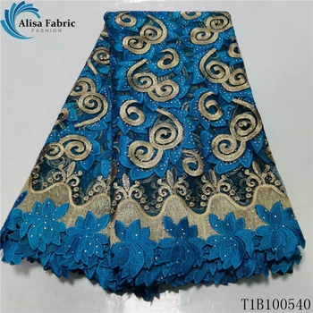 

Alisa African Guipure Lace Fabric Embroidered Nigerian net Lace Fabric High Quality French Tulle Lace Fabric For Christmas Dress