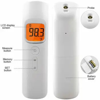 

Body Thermometer Baby/Adult Health Care Generic Forehead Thermometer Doctors Tri-Color Backlight Contactless Household