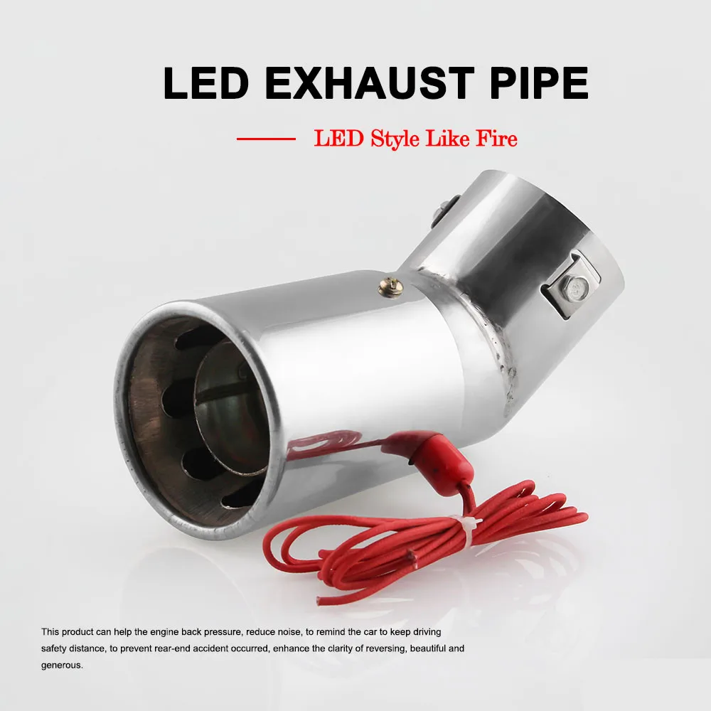 

Universal Car Tail Throat Spitfire Tubes Muffler Modified Red Flame Pipe Tube Exhaust Stainless Steel Muffler Auto Accessories
