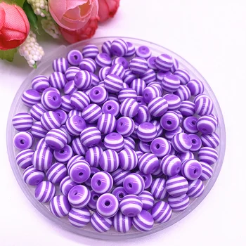 

6/8/10/12mm Round Resin Beads Stripe Spacer Beads for Jewelry Making Children Handcraft Department DIY Bracelet Accessories #10