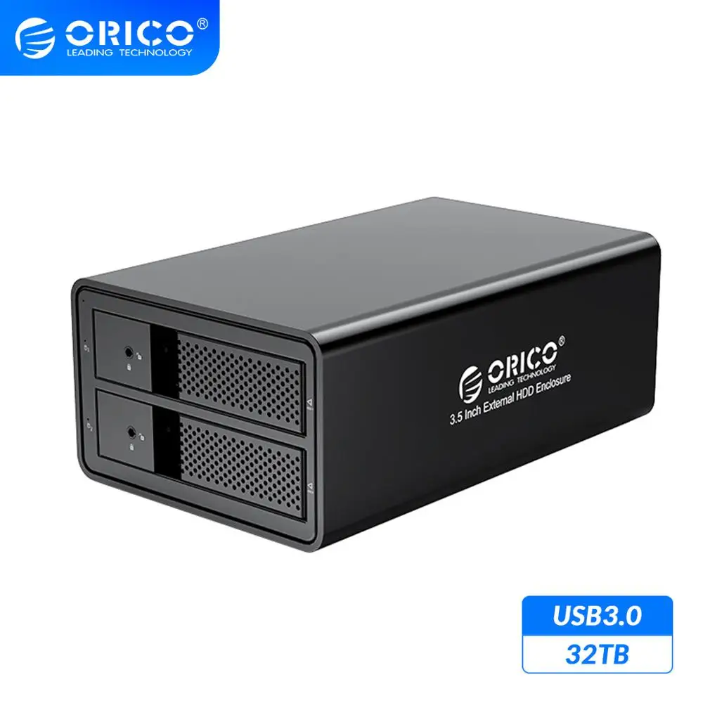 ORICO-estación de acoplamiento para HDD 95 Series 2 Bay, 3,5 ", USB3.0,  compatible con 32TB, UASP con adaptador de corriente interno de 36W, funda  de aluminio - AliExpress