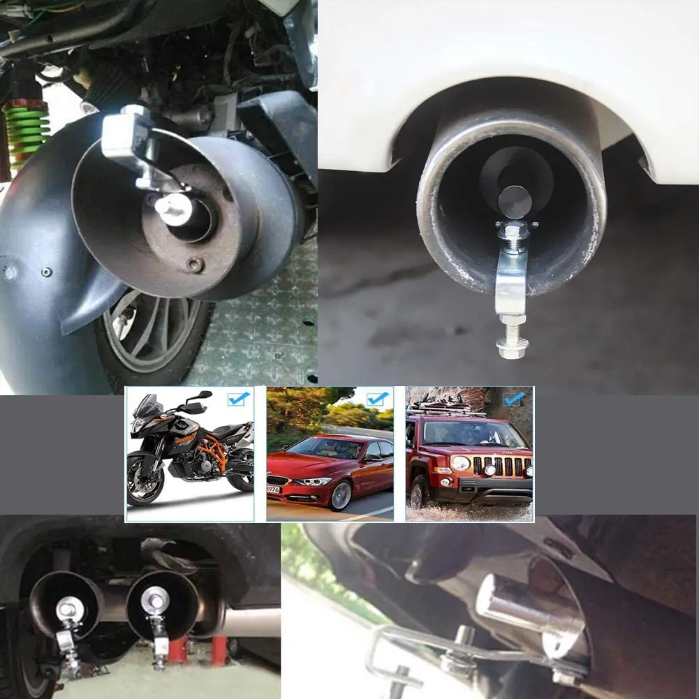 Universal Motorbike Car Exhaust Fake Turbo Whistle Pipe Sound Muffler Blow Off Valve Universal Simulator Whistler Silver