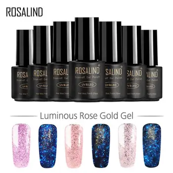 

7ml Mirror Gel Varnish Luminous Nail Polish Glue Soak Off Rose Gold UV LED Semi Permanant Nail Art Decoration Non-toxic TSLM1