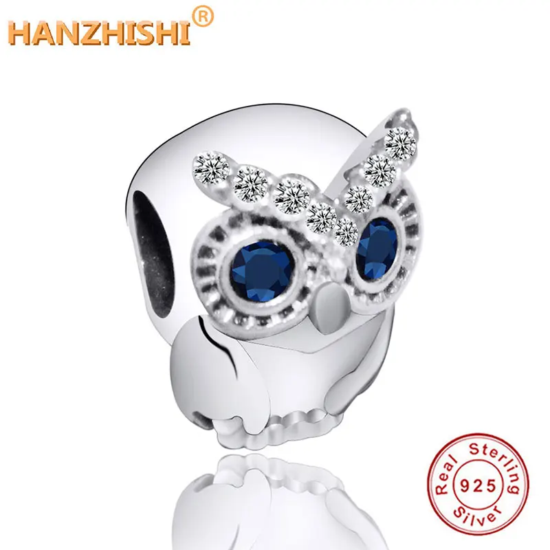 

2019 Autumn 925 Sterling Silver Sparkling Owl Charm Beads Fit Original Pandora Charm Bracelet Necklace Bangle DIY Jewelry Making