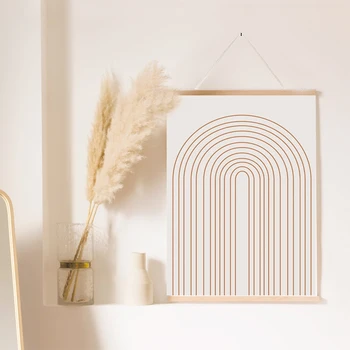 

geometric wall art burnt orange print mid century Poster Wooden Scroll Painting Nordic Poster Picture For Living Room