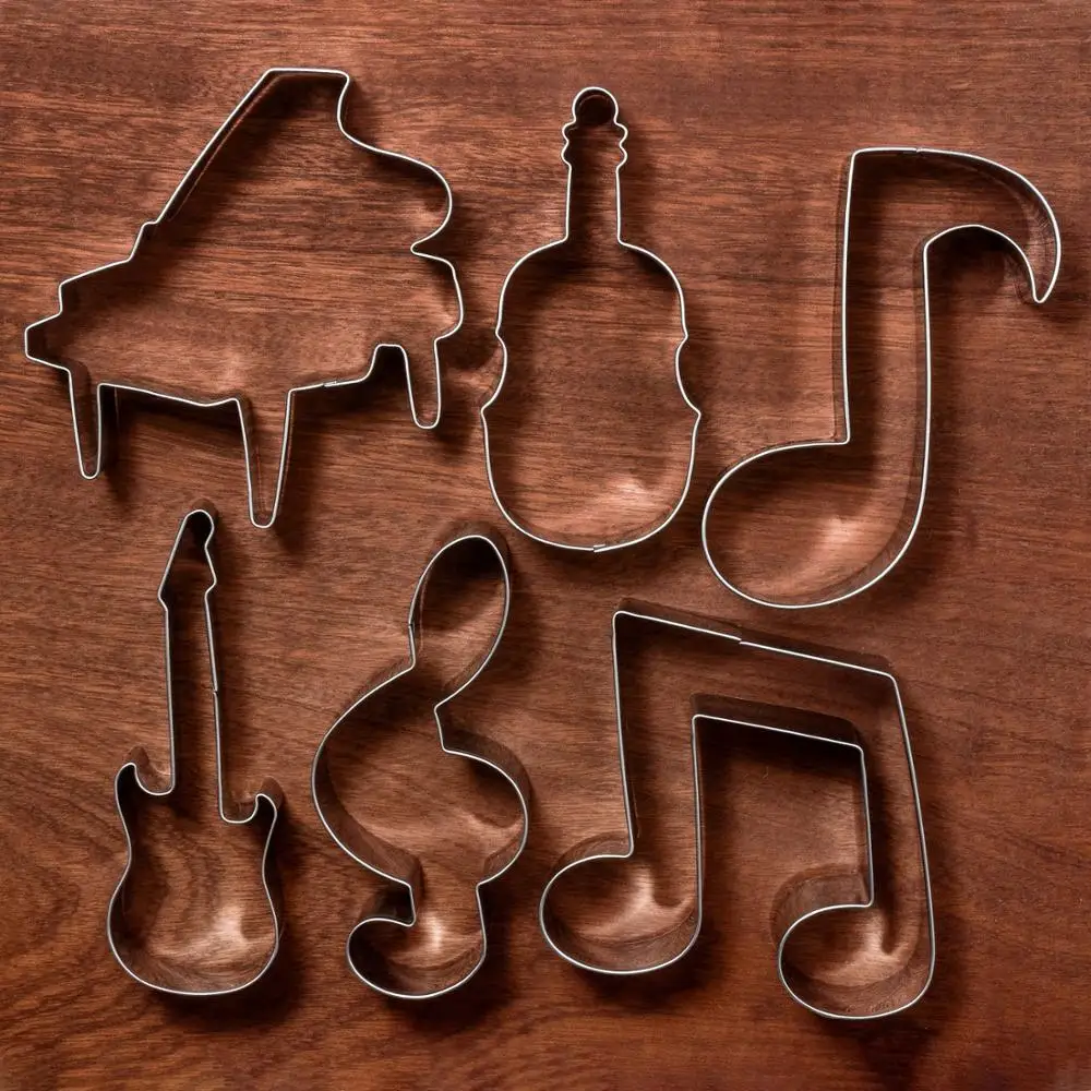 Music Cookie Cutter Violin Piano Electric Guitar Music Note G Clef Biscuit Fondant Bread Mold Stainless Steel cookie cutter cookie mould fondant cutter