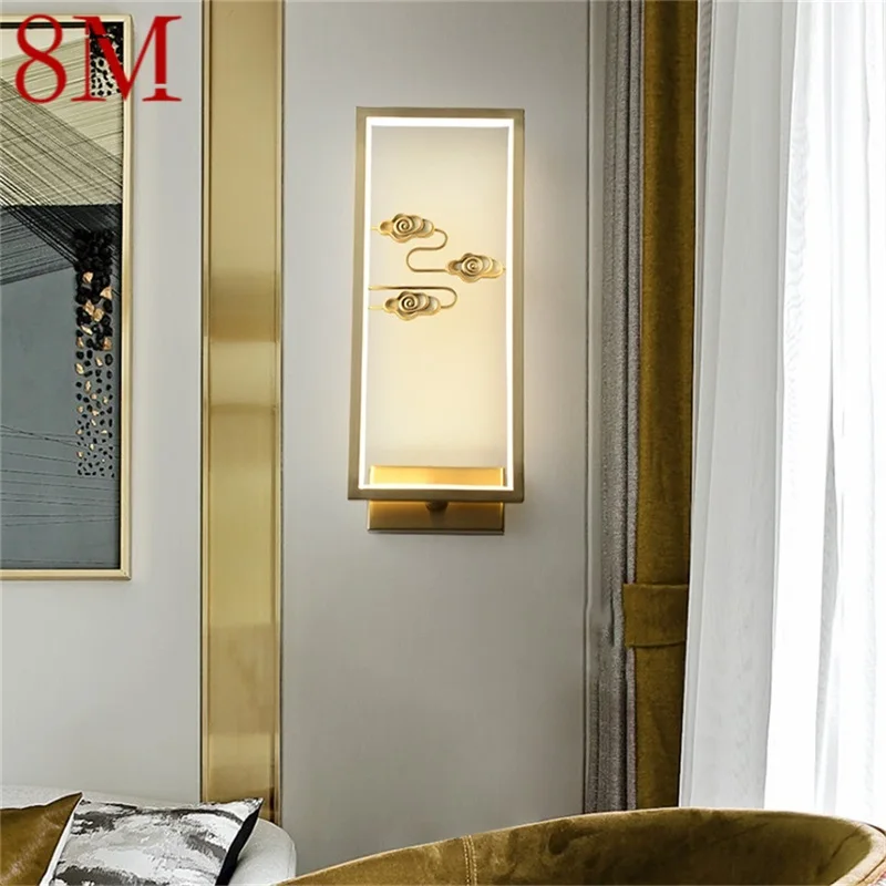 

8M Brass Wall Indoor Light Modern Luxury Design Sconce LED Lamp Balcony For Home Living Room Corridor