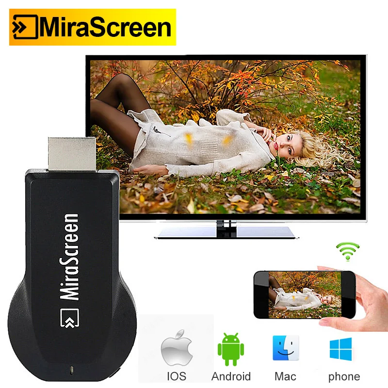 MiraScreen TV Dongle 1080P HDMI Stick Беспроводной Wi Fi дисплей HD приемник Miracast Anycast для IOS Android