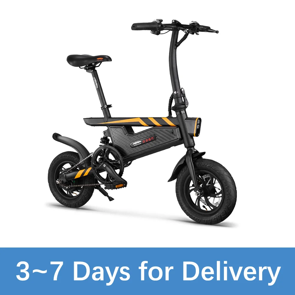 

12 Inch Folding Power Assist Electric Bicycle E-Bike 250W Motor and Dual Disc Brakes