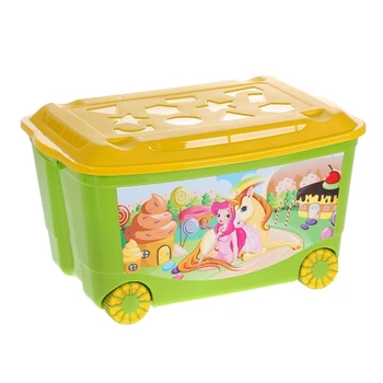 

Toy box on wheels with applique, 50 L, green