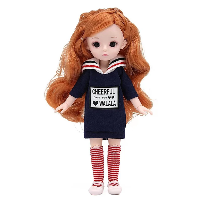 1/8 23CM BJD Dolls Ball Jointed 3D Brown Eyes With Fashion Clothes Shoes Comb DIY Dress Up Girl Toy For Children Holiday Gift fairyland realfee renny doll bjd 1 7 кукла bjd body jointed resin doll children toys for girl birthday gift