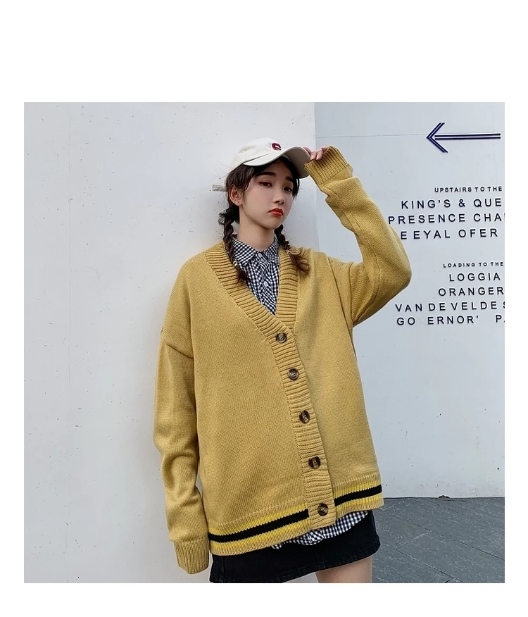Autumn Cardigan Men Fashion Solid Color Casual Knit Sweater Jacket Man Streetwear Wild Loose Sweater Coat Male Clothes M-2XL