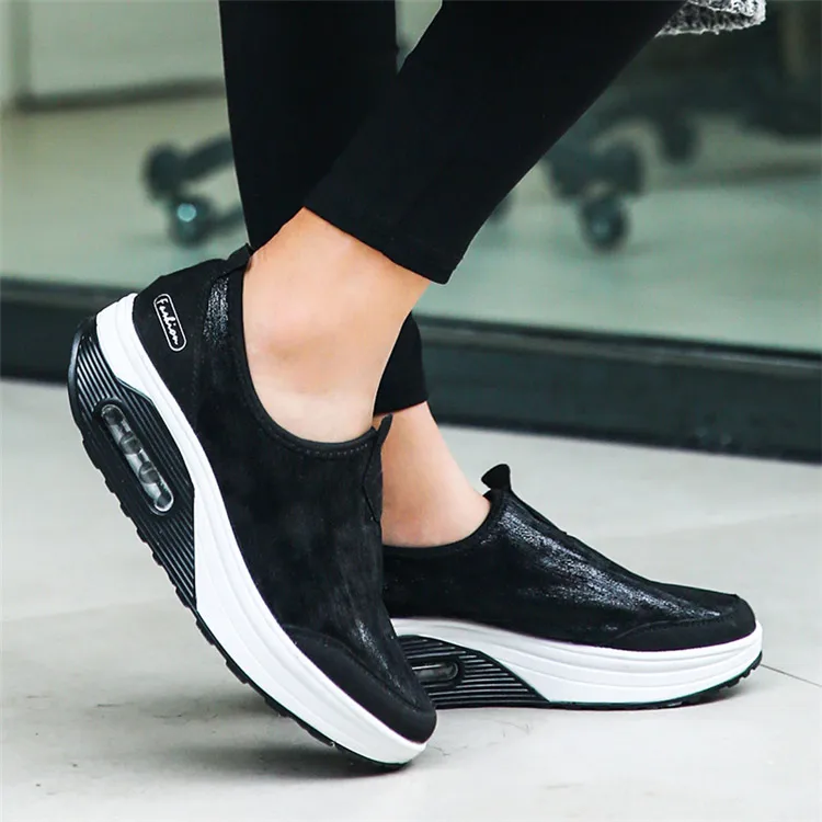Comecore/спортивная обувь на платформе; женская обувь для бега с воздушной подушкой; женские кроссовки; Черная Женская спортивная обувь для фитнеса; Krasovki