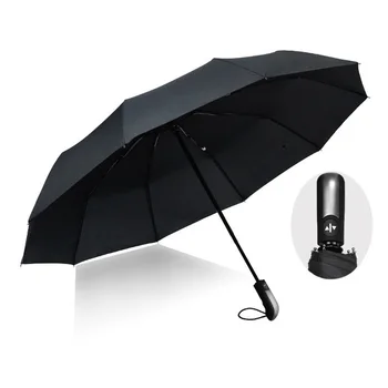 

CAMMITEVER Fully-automatic Windproof Man Umbrella Fashion Folding Rain Umbrella Big 10K Parasol UV Travel Business Umbrellas