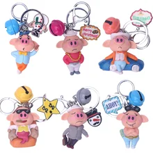 Поросенок мультфильм Милая свинка маленькая перстень кукольная цепочка женская модная сумка пакет кулон аксессуары маленькие подарки