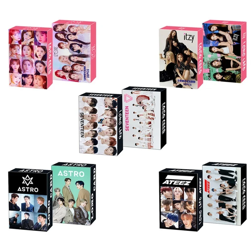 30 шт./кор. Kpop ATEEZ Astro SEVENTEEN IZONE ITZY Фотокарта Lomo Card фотографические карты Поклонники