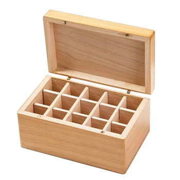 

Essential Oil Aromatherapy Travel Simple Storage Box Earrings Case Wooden Carrying Jewelry Necklace 15 Grid Home Container