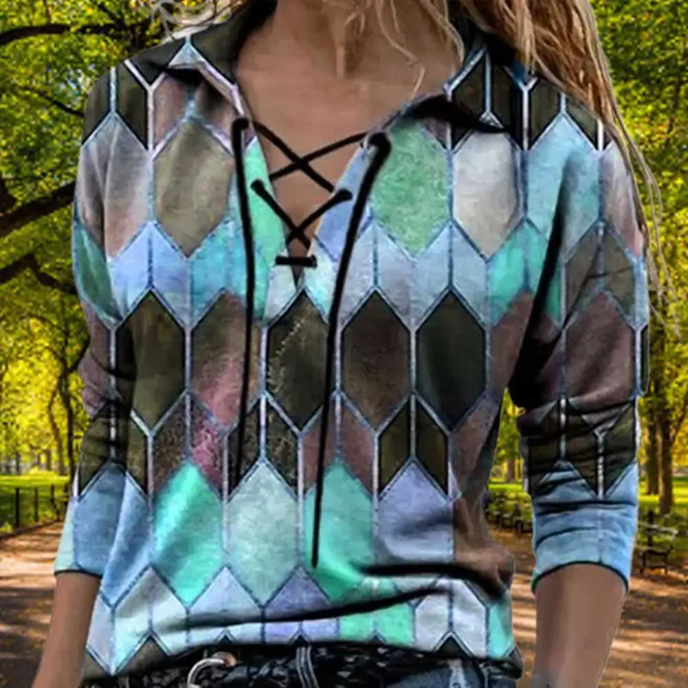 Fashion Women Spring Top Shirt Short Sleeve Shirt Ladies Zipper Geometry Printed Casual Tops Female Blouse 2